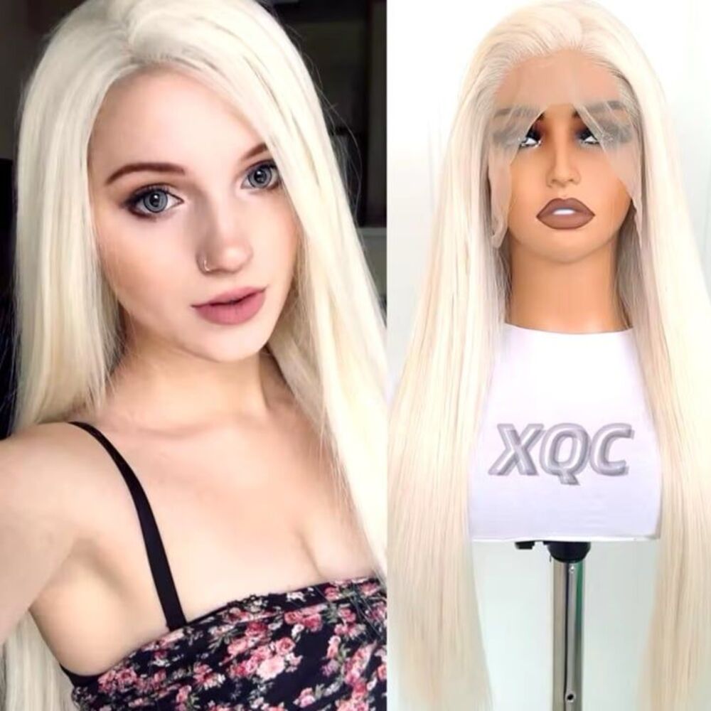 26in Blonde Wig Straight Synthetic Lace Front Wig Glueless Wig Long